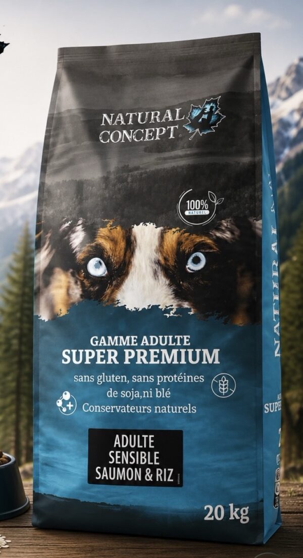 Natural Concept SAUMON & RIZ 20 KG adulte sensitive mono protéine Super Premium